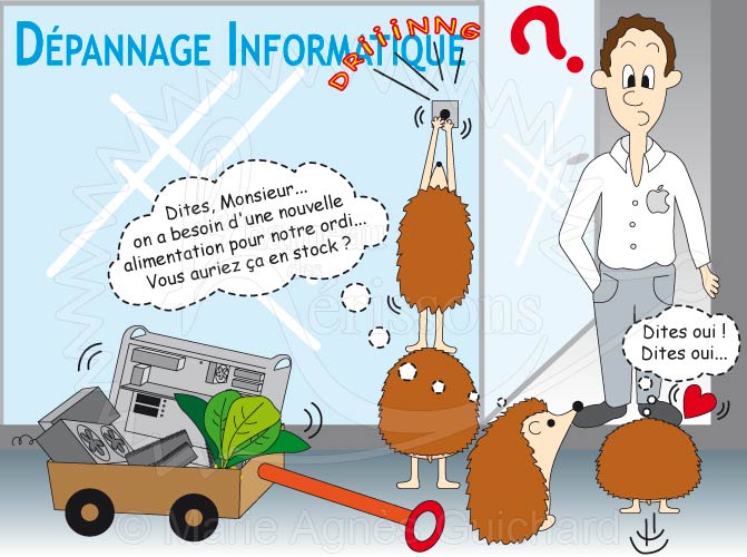 Panne d'ordinateur au Hameau des hérissons