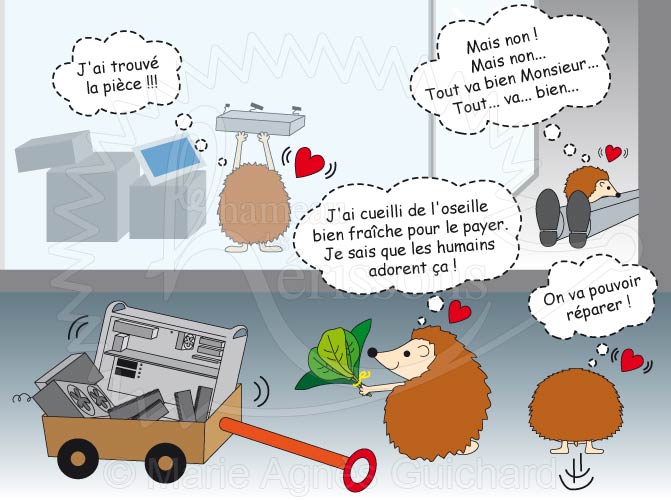 Panne d'ordinateur au Hameau des hérissons